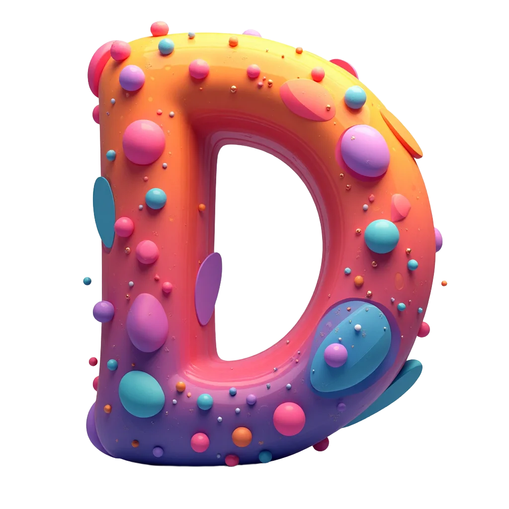 Colorful Letter D